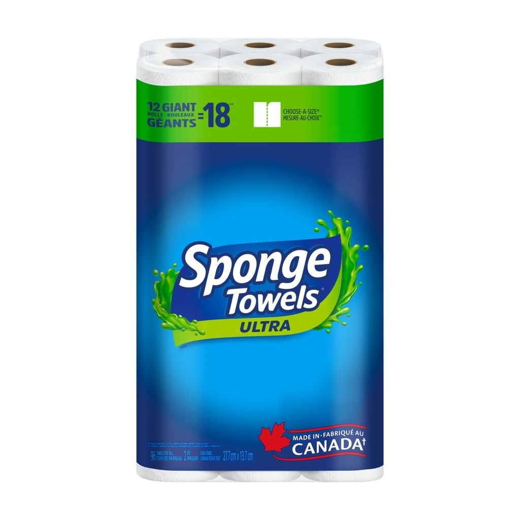 SpongeTowels Ultra-Size-Riesenpapierhandtücher, 2-lagig, 12-pk