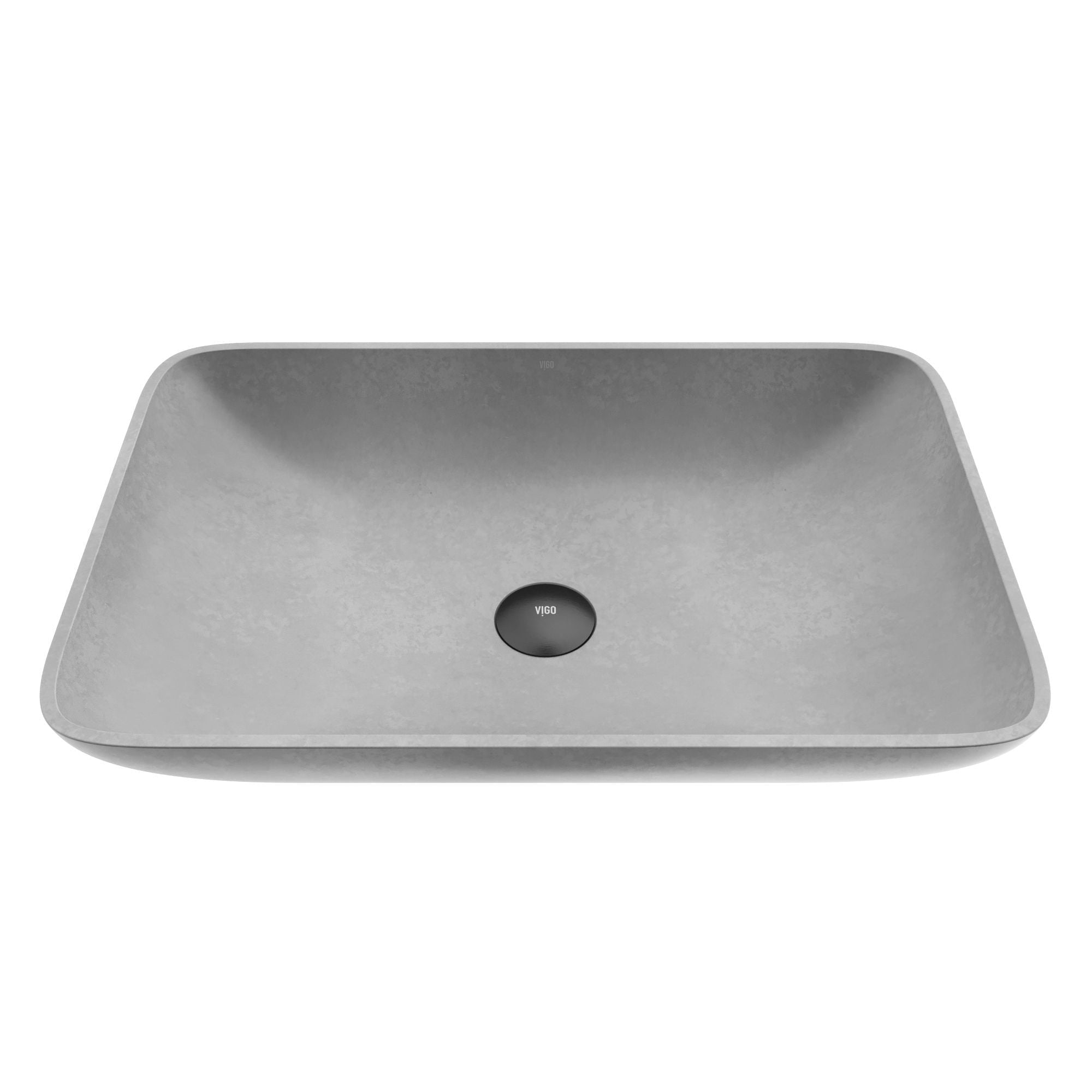 VIGO lorca gotische Conkretstein 22x15 in tiefgrau Badezimmer Spüle / Becken mit rechteckigem Gefäß
