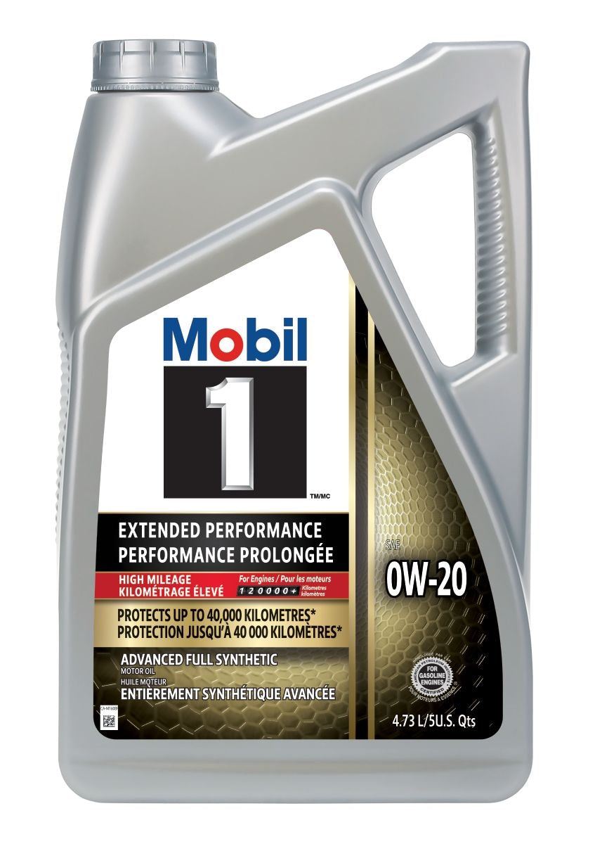 Mobil 1 erweiterte Leistung hohe Laufleistung 0W20 synthetischer Motor / Motoröl, 4,73-l