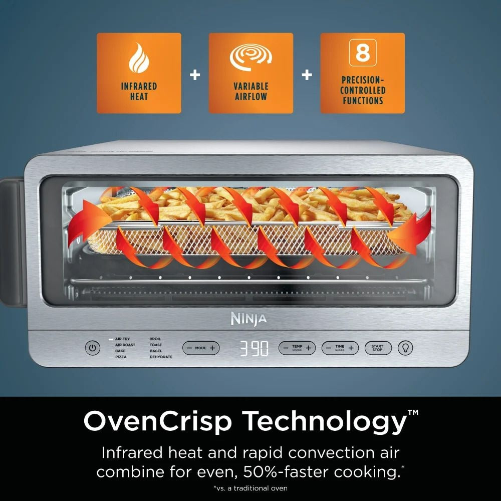 Ninja Flip Platz sparende 8-in-1-Toaster Ofen & Luft Fritteuse