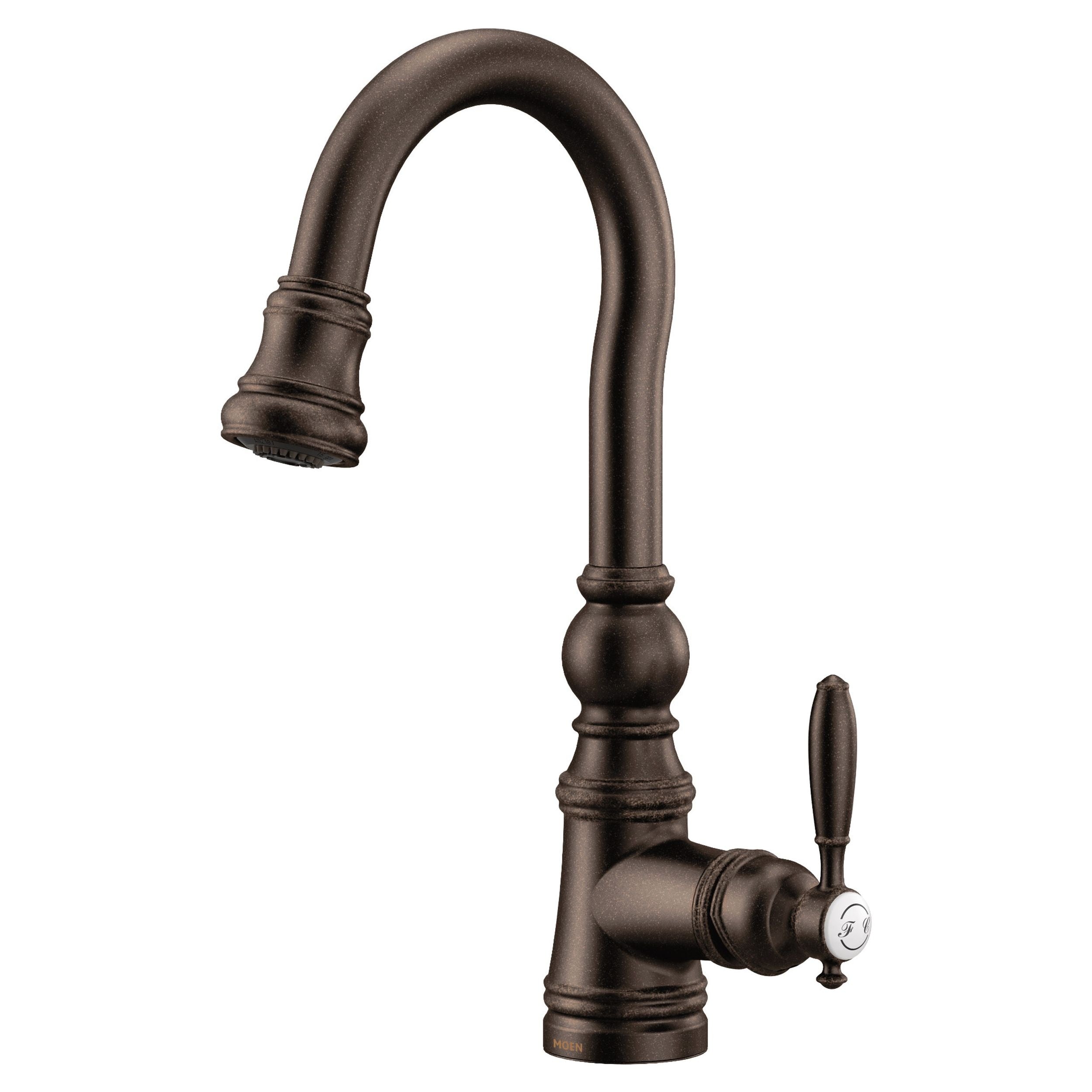 Moen Weymouth Single-Handle High Arc Pull Down Sprühküche Wasserhahn mit Strom sauber, Öl gerieben Bronze