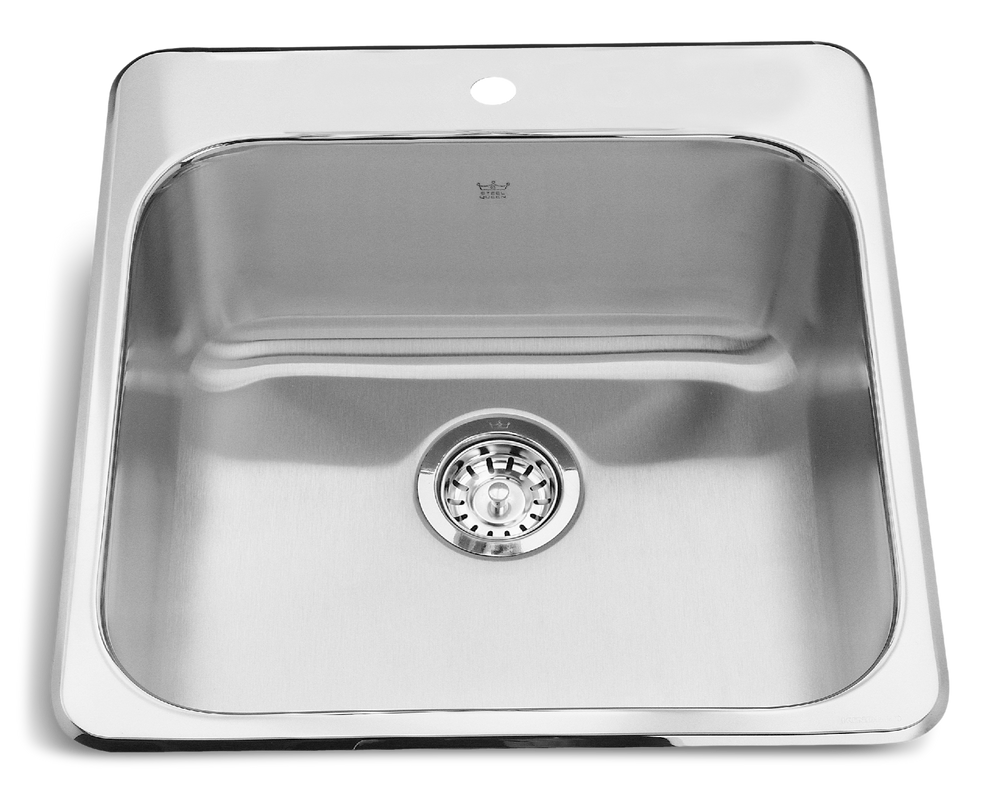 Kindred Steel Queen Drop in einer einzigen Schüssel 1-Loch-Küchenspüle, 20-in x 20,5-in x 8-in, Edelstahl