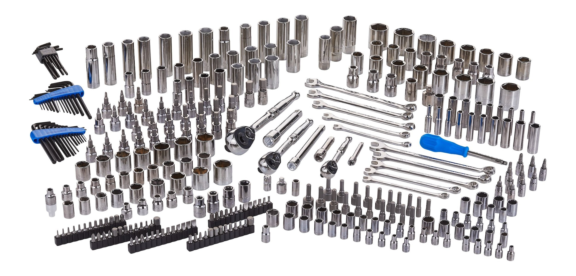 Mastercraft Steckdose, 350-pc, SAE / metrisch, CRV, Nickel-Chrom-plattierung