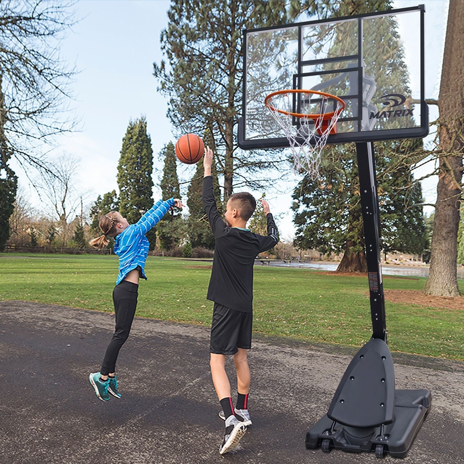 MATRIX tragbares verstellbares Basketballsystem, 54-in
