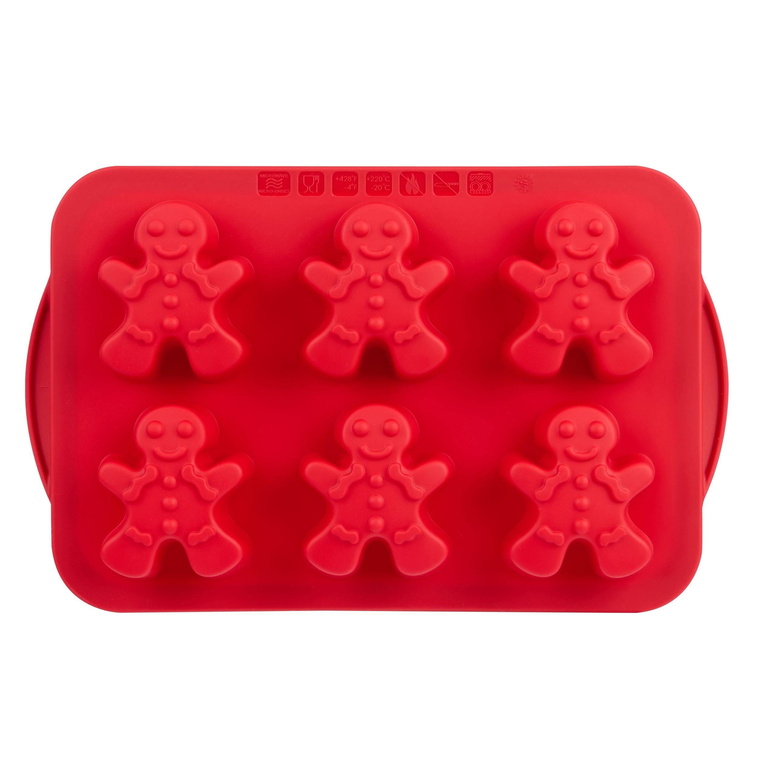 Trudeau Geschirrspüler sichere rote Silikon-Lebkuchenschale, 6-pk