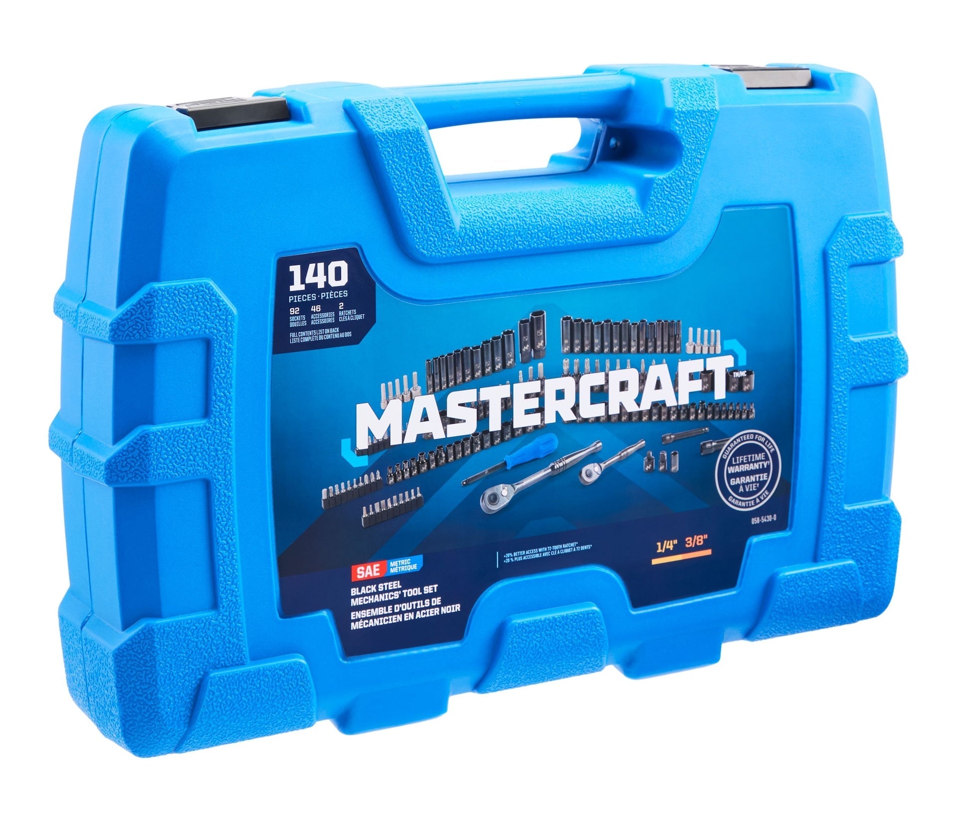 Mastercraft 140 Stück 1/4" und 3/8" Laufwerk schwarze Steckdose