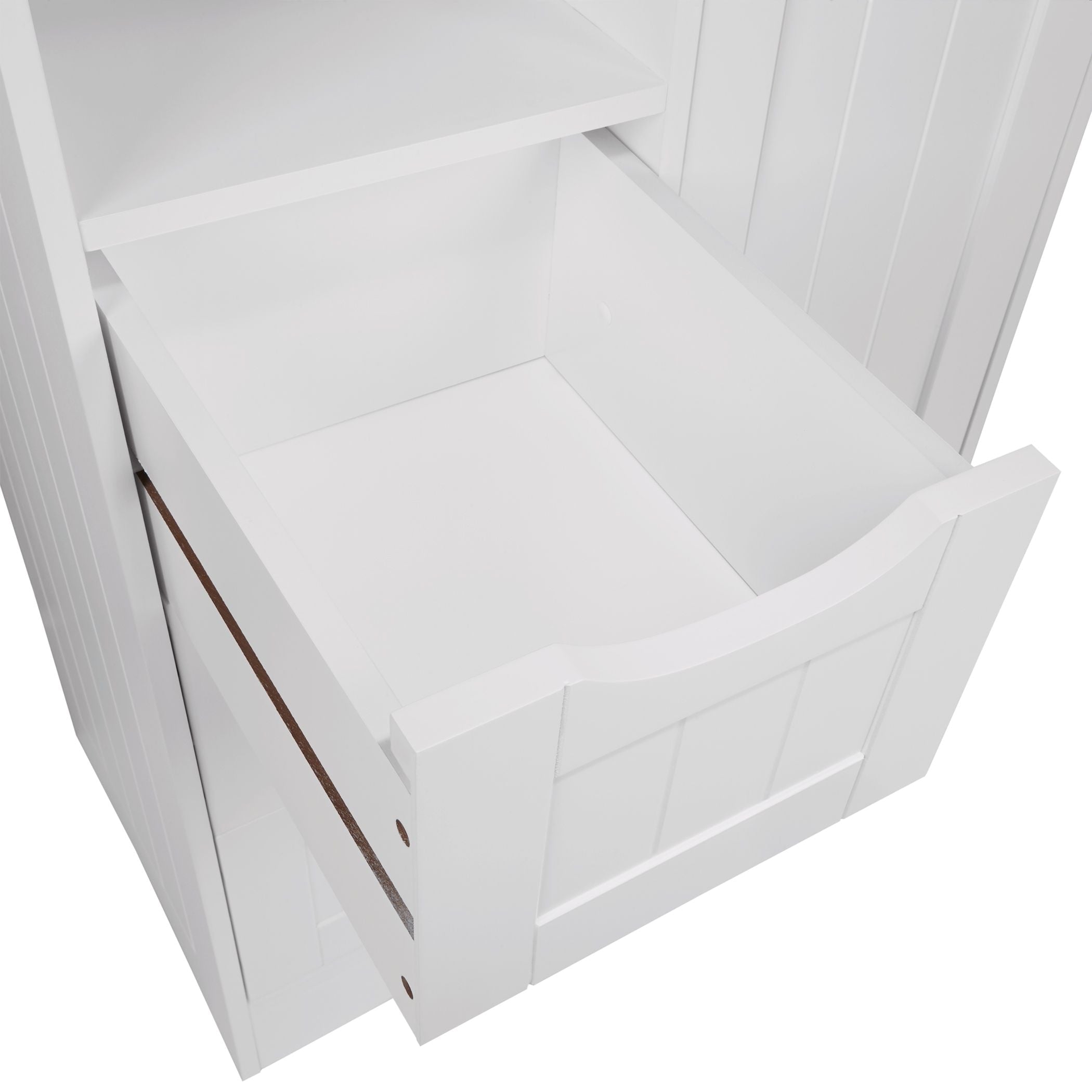RiverRidge Home ashland single door badezimmer & wäscheschrank mit 3 schubladen, offenes cubby & verstellbares regal, weiß