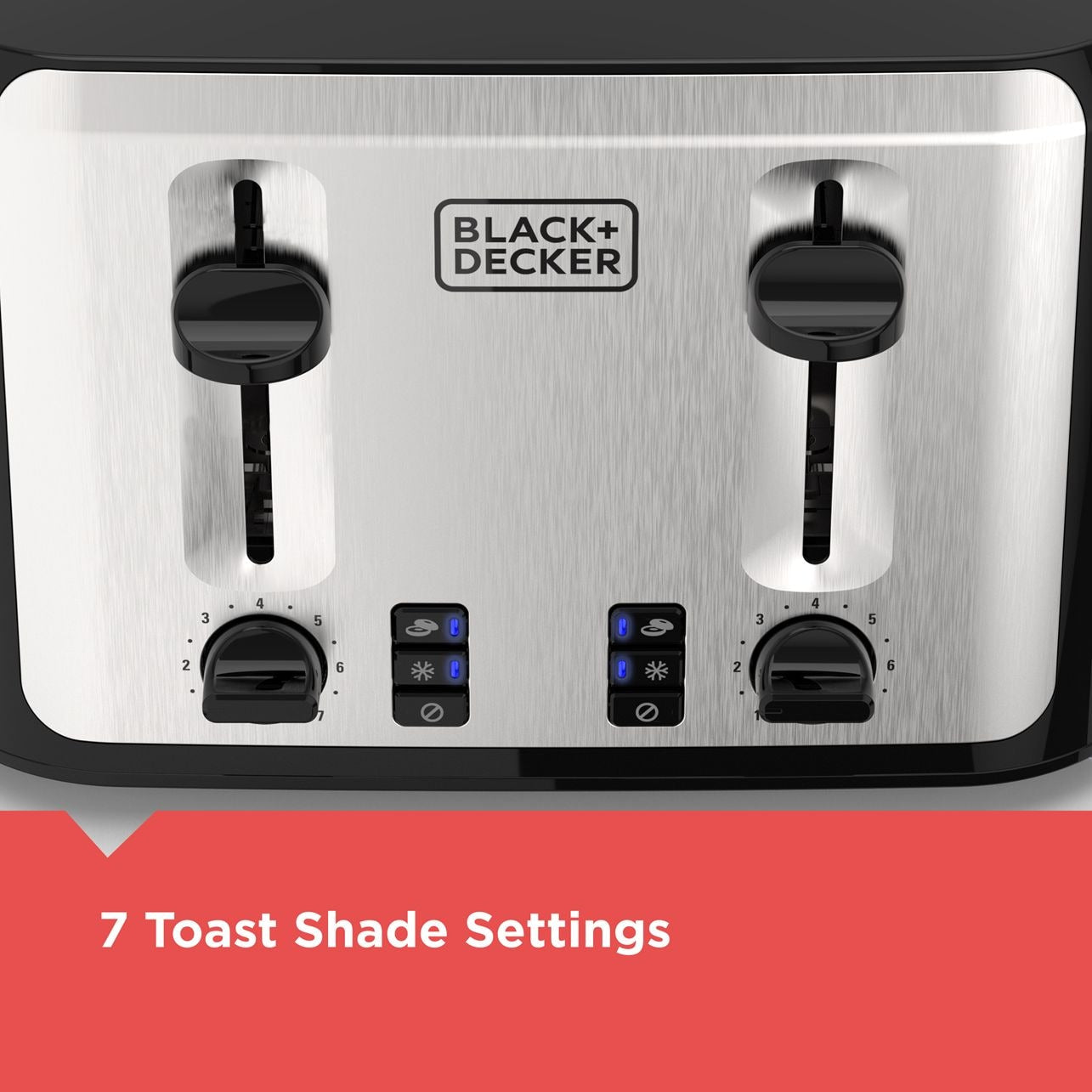 Black & Decker extra breite Slots Toaster mit 7 Einstellungen, 4-Scheiben