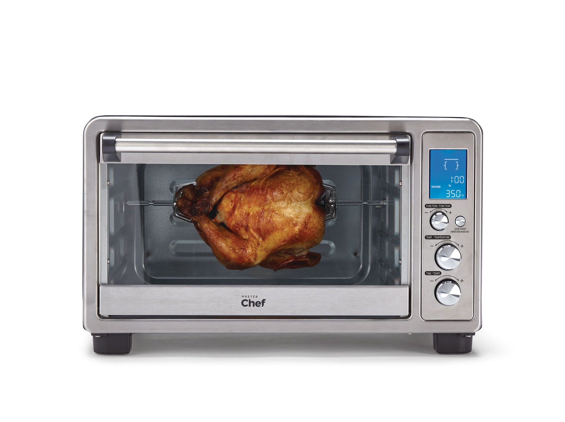 MASTER Chef Digitaler Konvektions-Toasterofen mit 10 Funktionen, Edelstahl, 6-Scheiben