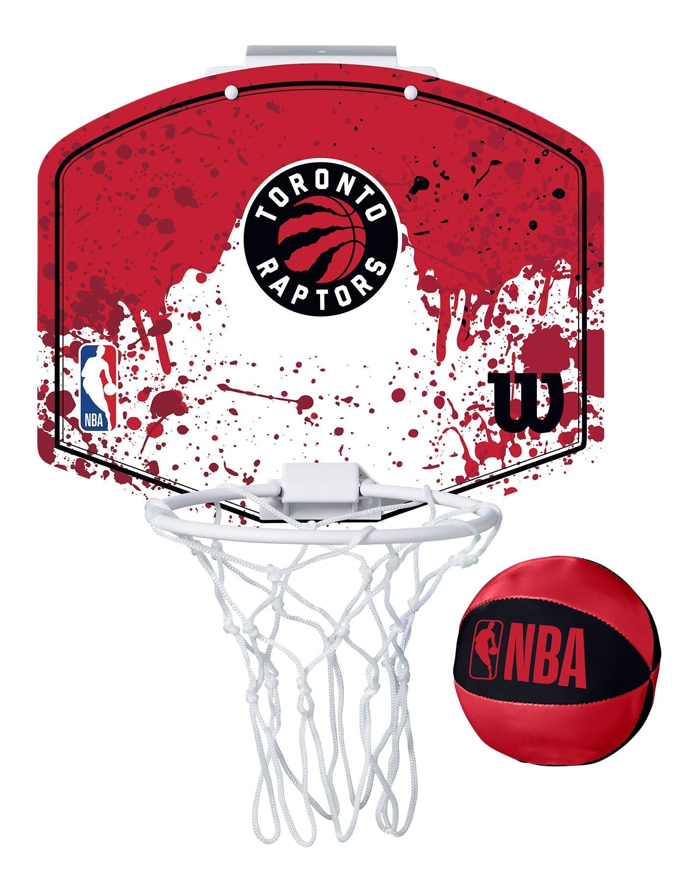 Wilson NBA toronto raptoren über die tür mini-basketball-korb & netto-set mitball