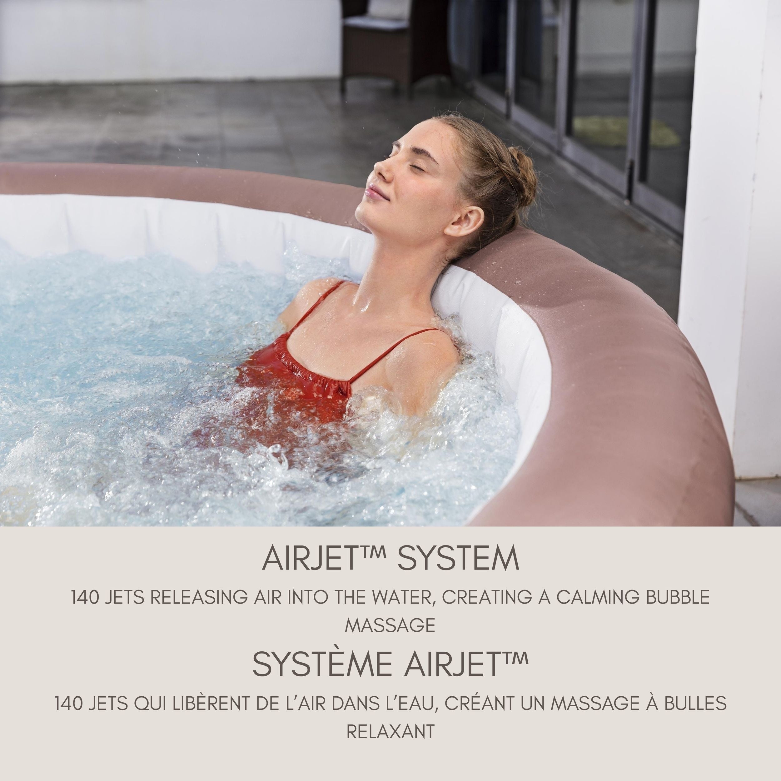 Salu Spa Hawaii Smart Airjet 6-Personen Terrakotta Round Spa, 77-in x 28-in