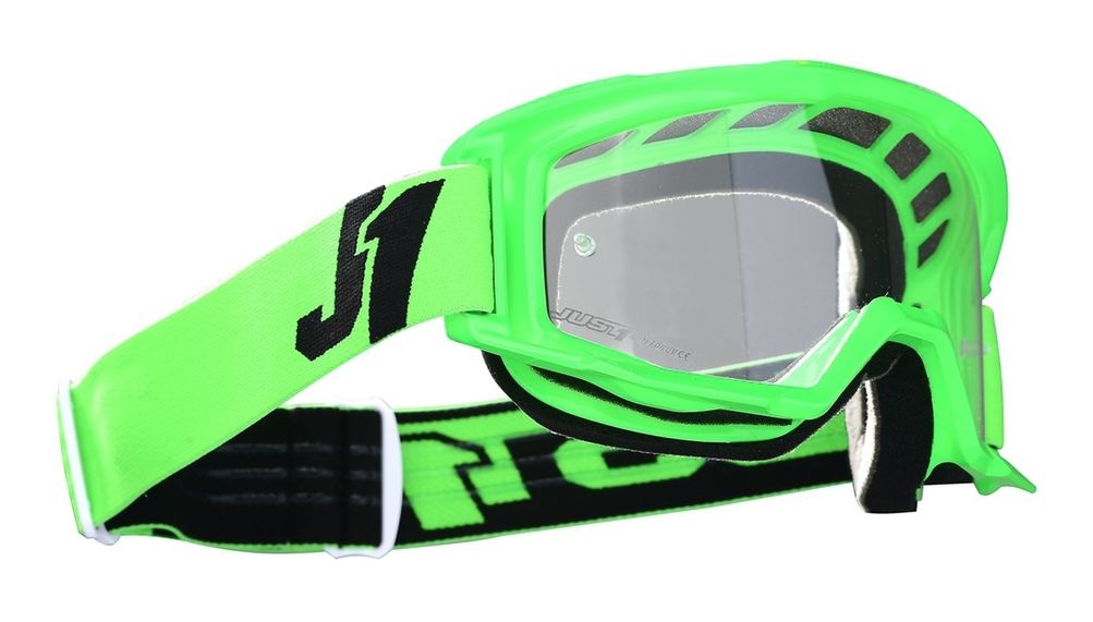 Just1 Vitro-Powersports-Kratzschutzbrille gegen Beschlag, fluoreszierend grün