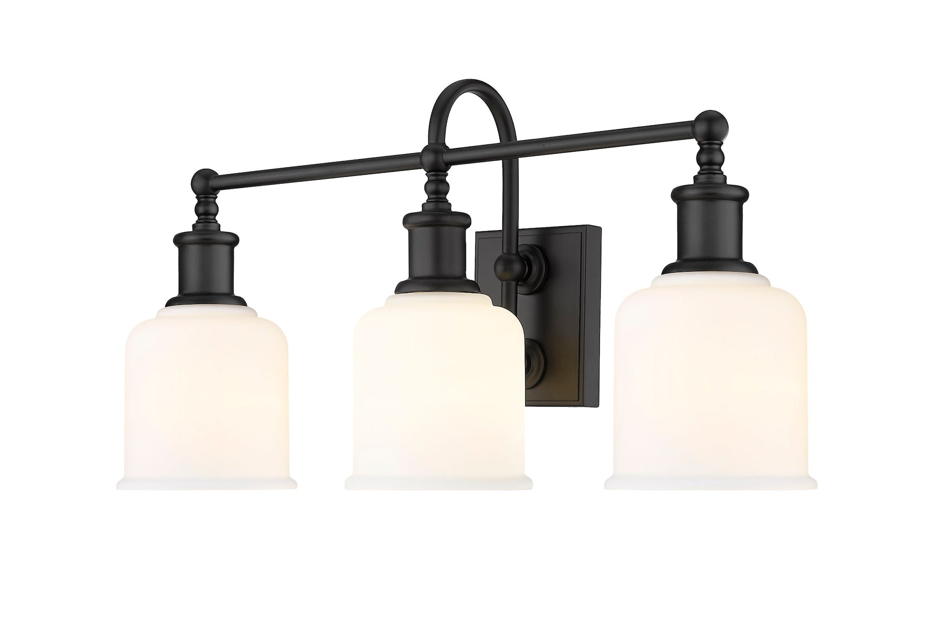 Z-Lite bryant 3-Licht-Eitellicht, schwarz mit Opalton