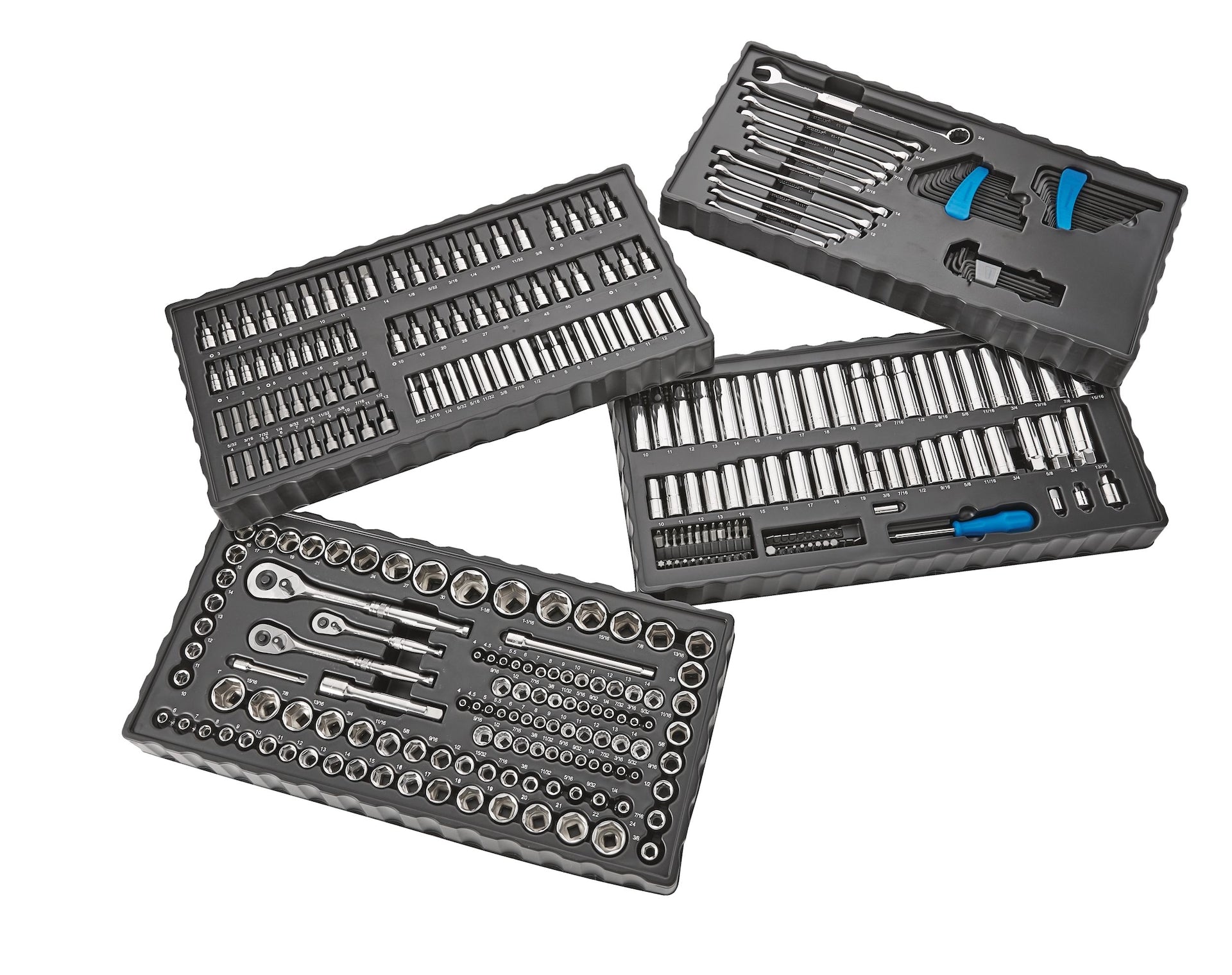 Mastercraft Steckdose, 350-pc, SAE / metrisch, CRV, Nickel-Chrom-plattierung